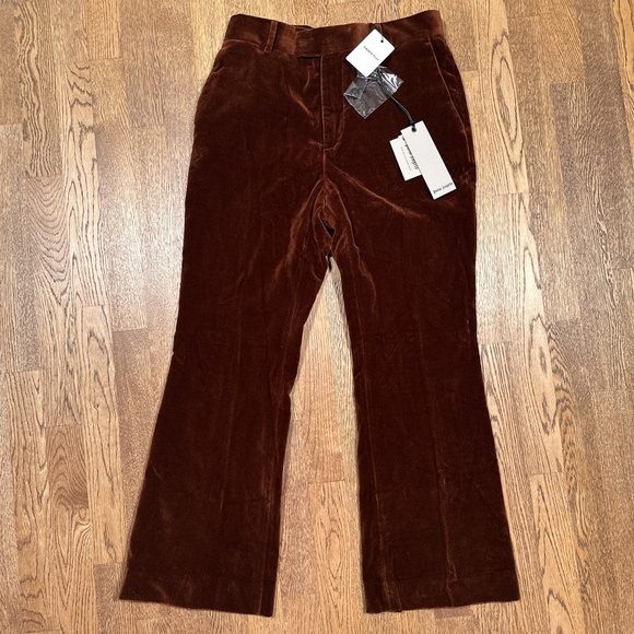NWT Palm Angels Velvet Tailored Trousers Brown Boot Cut Pants Mens 48 US Medium - Picture 1 of 10